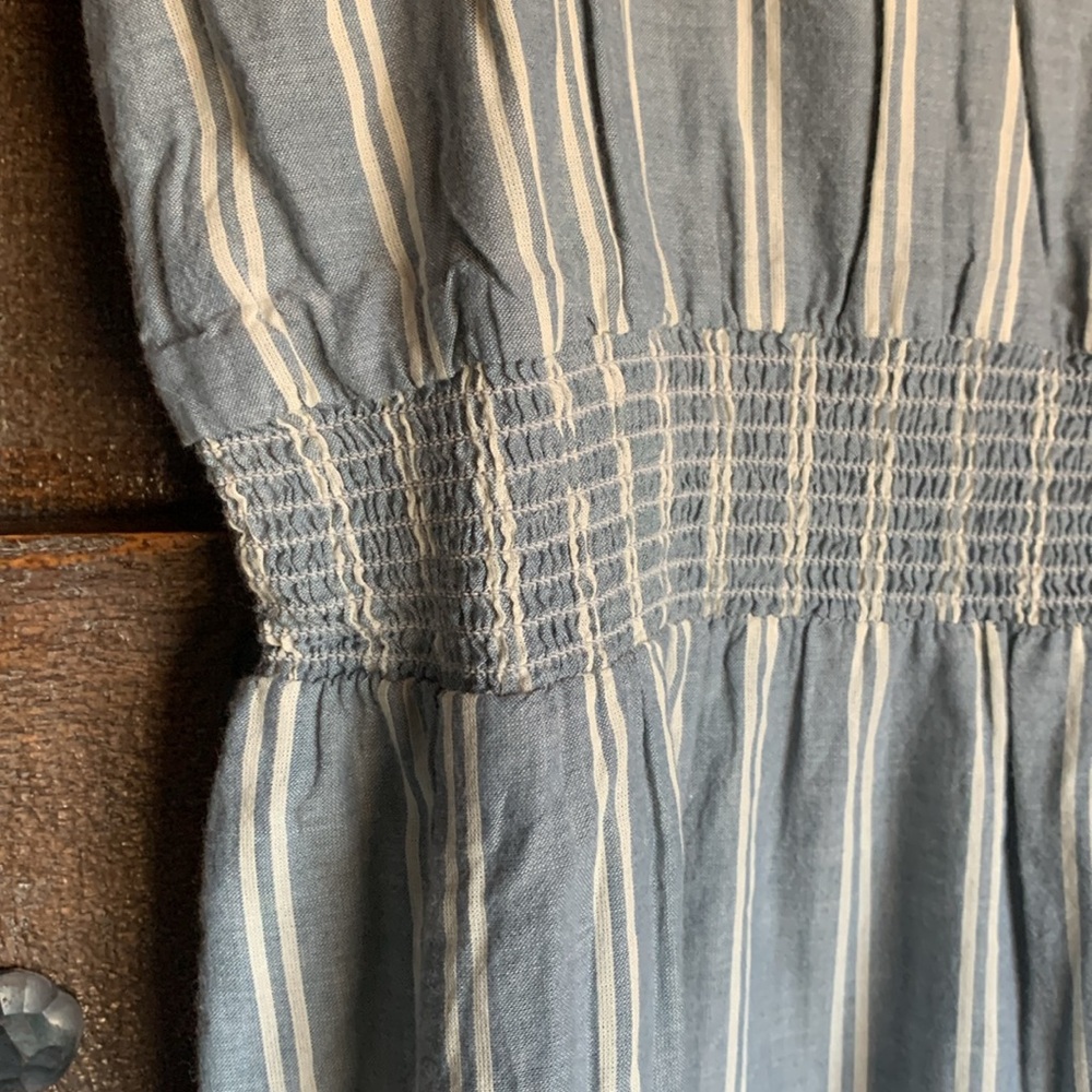 NWT Toad & Co Airbrush Maxi Dress High Tide 100% organic cotton uneven stripe XS - Picture 7 of 17